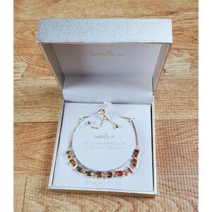 ISABELLA M. Boston .925 SS Gold Tone & CZ Woman’s Adjustable Slide Bracelet NIB